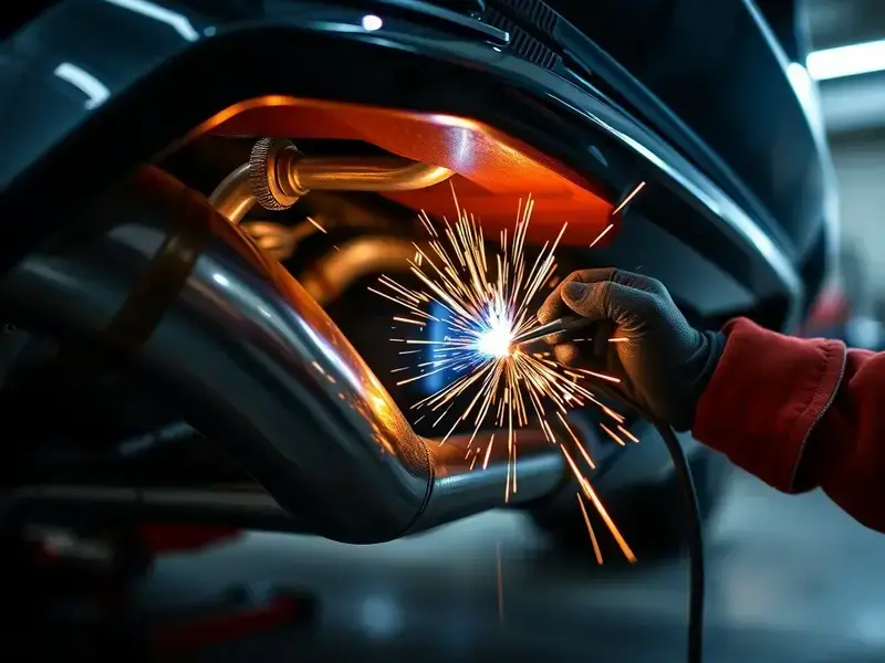 Custom stainless steel exhaust system installation